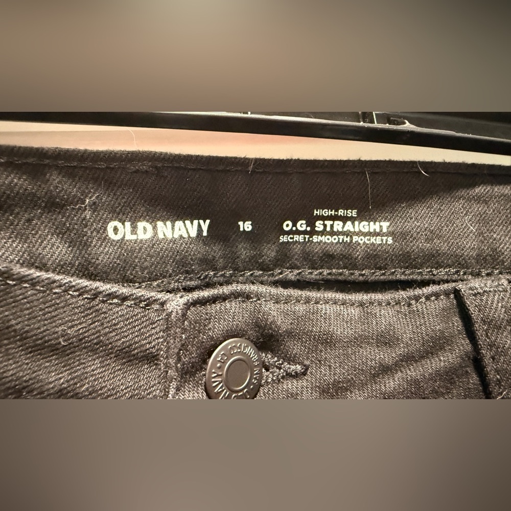 Old Navy High-Rise O.G. Straight Pants - Black - Picture 2 of 4
